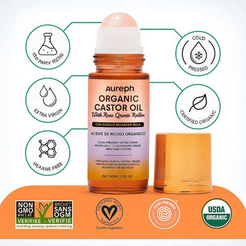Aureph Cold‑Pressed Castor Oil Roller
